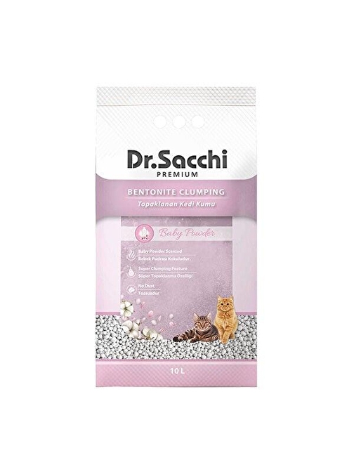 Dr.Sacchi Baby Powder Bentonit Kedi Kumu 10 Lt - KONG