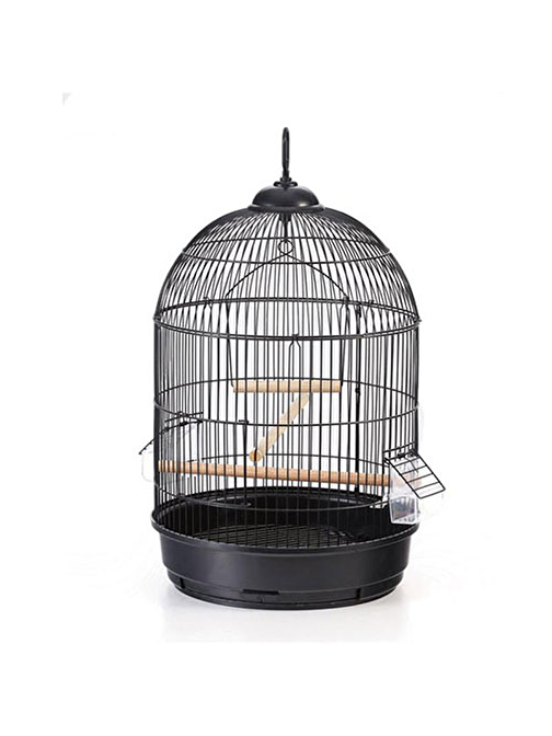 EuroGold Yuvarlak Salon Kuş Kafesi Siyah 42x77 Cm
