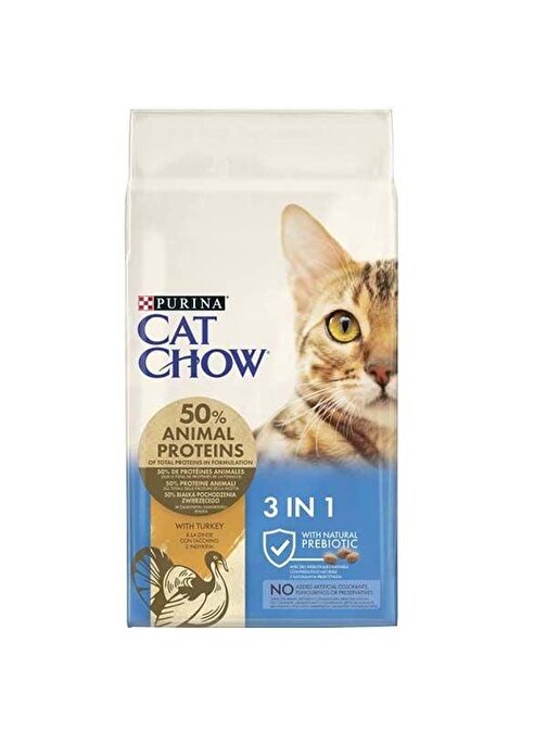 Cat Chow 3ü1 arada Yetişkin Hindili Kedi Maması 15 Kg