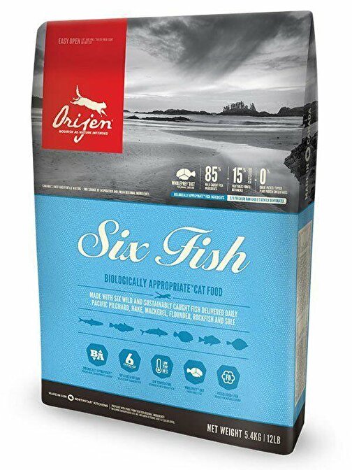 Orijen Six Fish Cat - 6 Balıklı Tahılsız Kedi Maması 1,8Kg