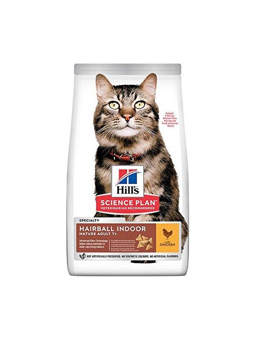 Hills Hairball İndoor Tavuklu Tüy Yumağı Önleyici Yaşlı Kedi Maması 1.5 Kg