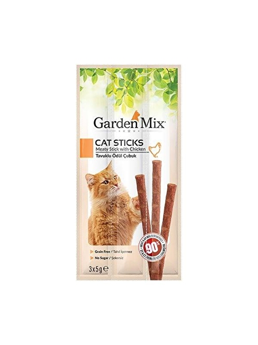 Garden Mix Tavuklu Stick Kedi Ödül Maması 3 Adet 15 Gr