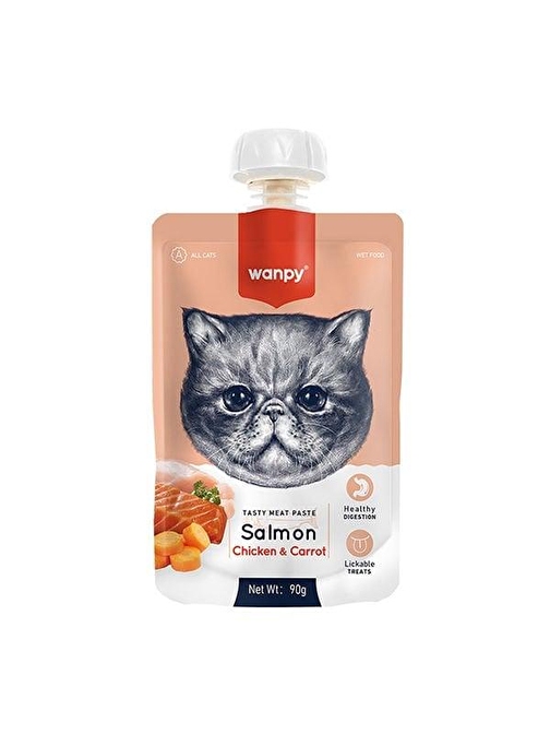 Wanpy Taze Somonlu ve Tavuklu Et Ezmesi Doğal Kedi Ödülü 90 Gr