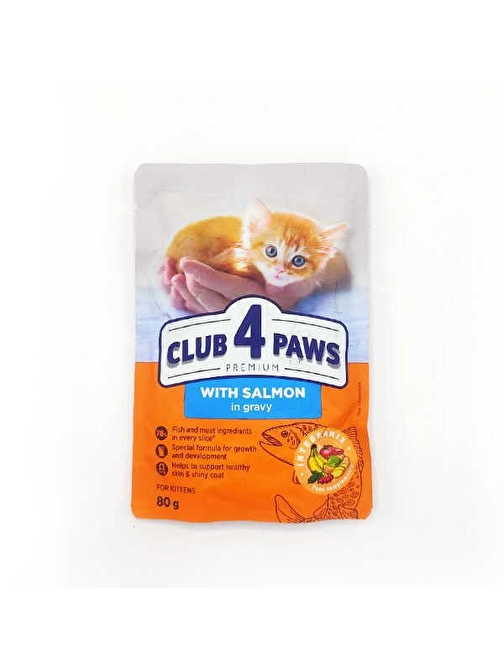 Club4Paws Somonlu Prem.Pouch Yavru Kedi Mama 80Gr