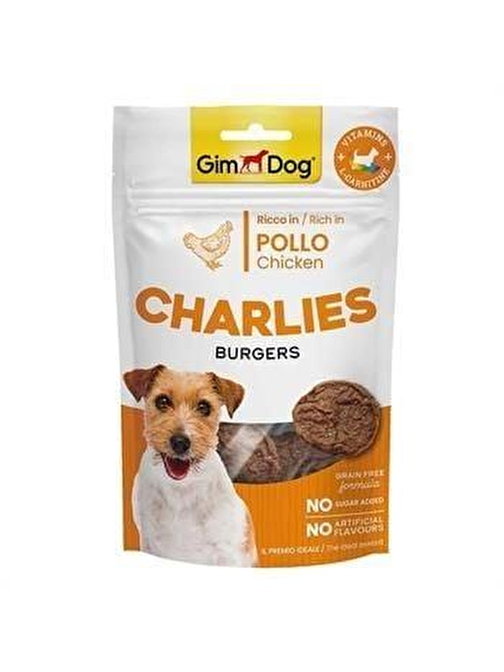 Gimdog Charlies Burger Tavuklu Tahılsız ve Şekersiz Köpek Ödül Maması 70 Gr