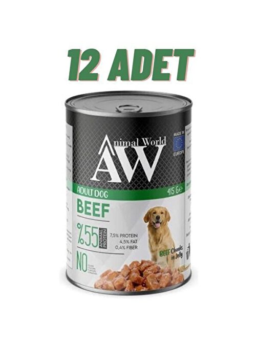 Animal World Dog Beef Jelly Köpek Konservesi 12x415 Gr