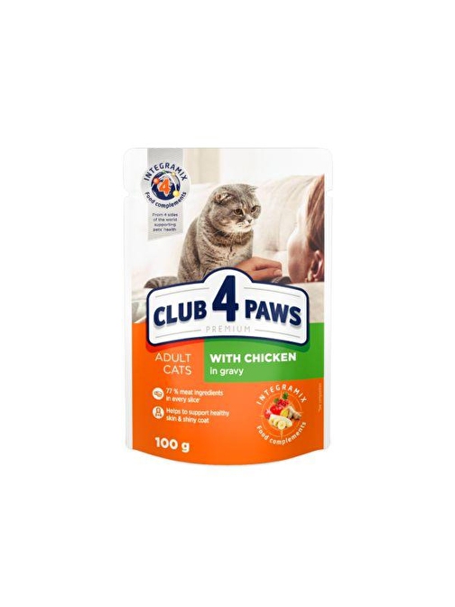 Club4Paws Tavuklu Premium Pouch Kedi Maması 100 Gr