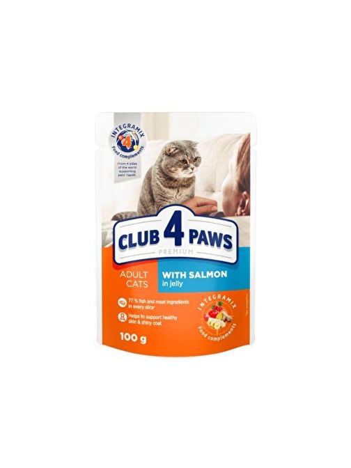 Club4Paws Somonlu Premium Pouch Kedi Maması 100 Gr