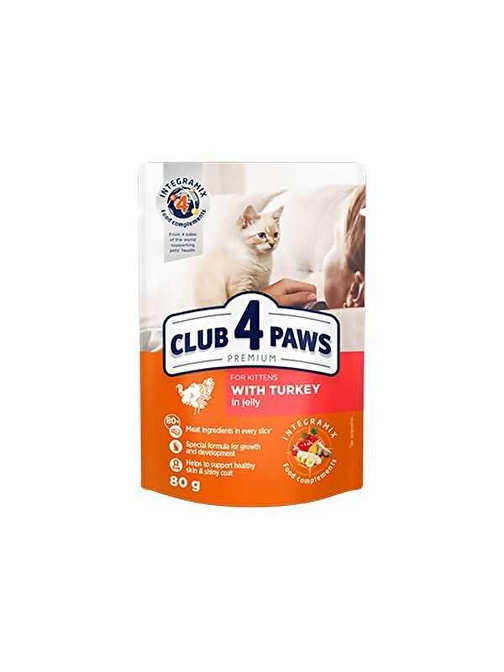 Club4Paws Hindili Premium Pouch Yavru Kedi Maması 80 Gr