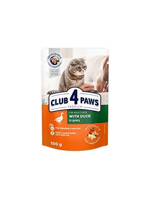 Club4Paws Ördekli Premium Pouch Kedi Maması 100Gr