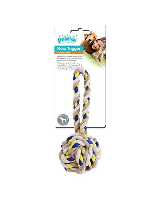 Pawise Floss Tugger Tutma Saplı İp Toplu Köpek Oyuncağı 23 cm