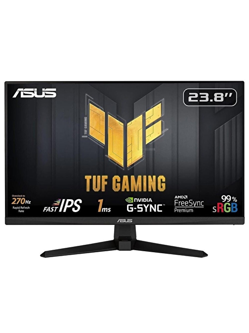 ASUS VG249QM1A TUF GAMING 23.8" LED IPS 1ms 270Hz 1920x1080 FullHD 2xHDMI DP Multimedya (Vesa) AMD Free. Pre. G-SYNC Siy