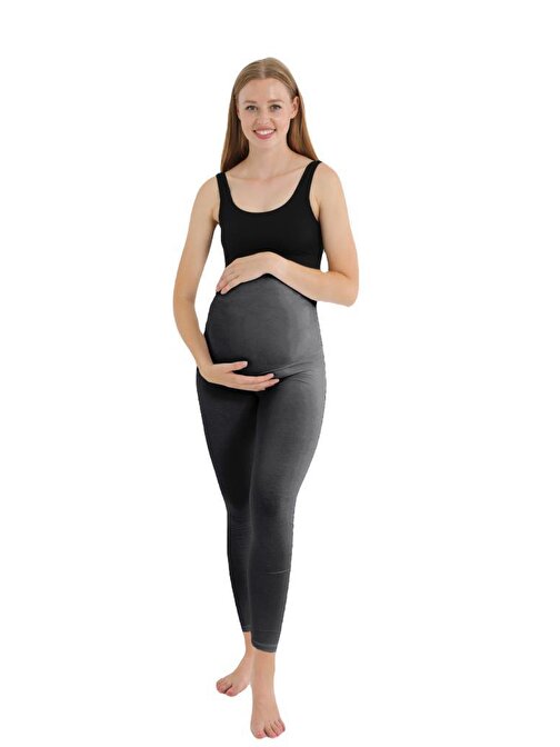 Pamuklu Elastan Uzun Kadın Hamile Tayt 2023 (Bileğe kadar)