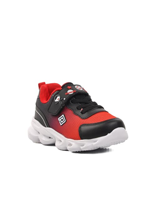 Pepino 1415-P Kırmızı-Siyah Cırtlı Çocuk Spor Ayakkabı