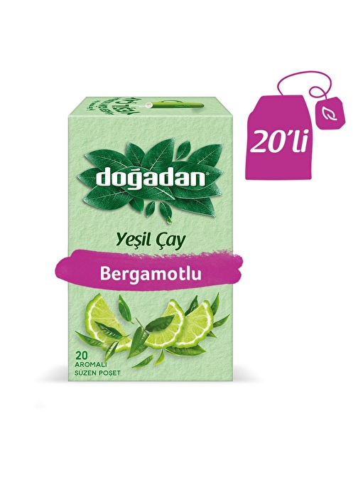 Doğadan Yeşil Çay Bergamot Aromalı 20'li