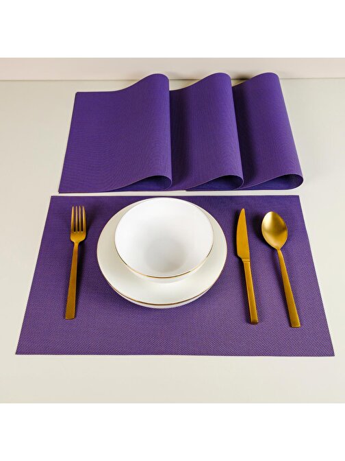 Maxstyle Harmony Purple 4 Parça Amerikan Servis Seti 30x45 cm