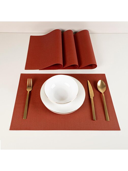 Maxstyle Harmony Mahogany 4 Parça Amerikan Servis Seti 30x45 cm