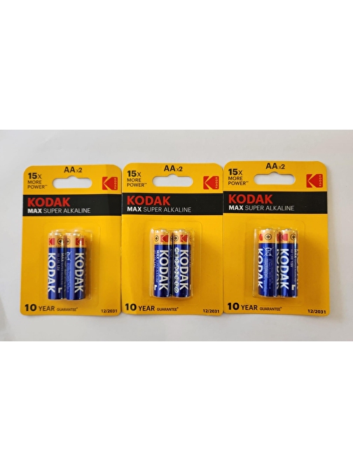 Kodak Max SuperAlkalin AA LR6 1.5V Pil 6'lı