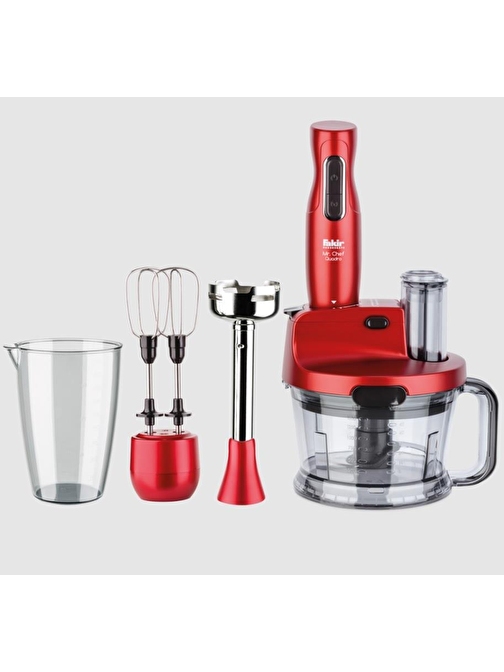 Fakir Rondo Blender Mikser Seti MrChef Quadro 1000w Rouge/Mat Kırmızı