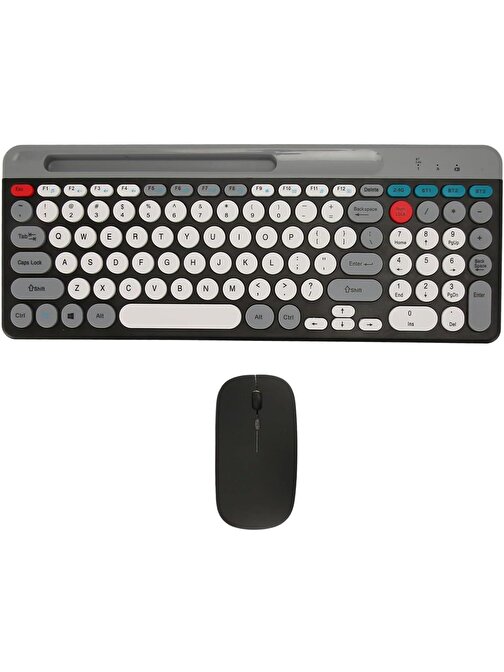 Lenovo Tab P12 ile Uyumlu Bluetooth Klavye Mouse Set İngilizce Q Klavye