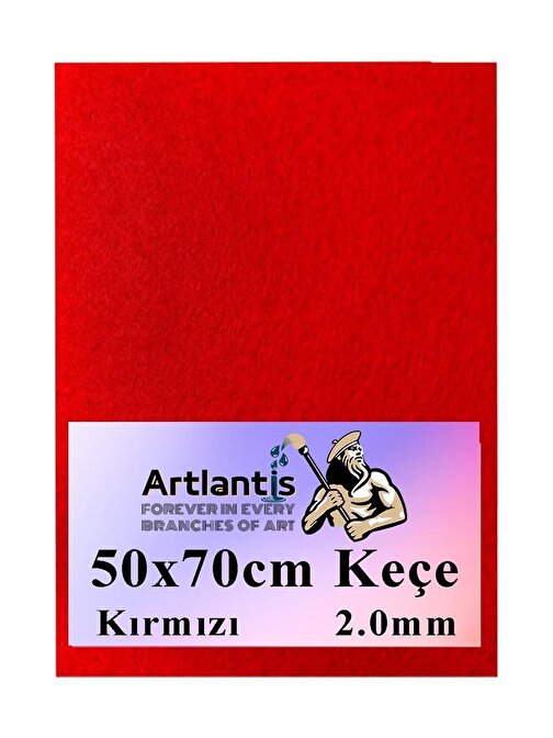 Kırmızı Keçe 50x70 cm 2.0 mm 1 Adet Renkli Hobi Keçesi Elişi Keçesi Anasınıfı Kreş Okul Öncesi