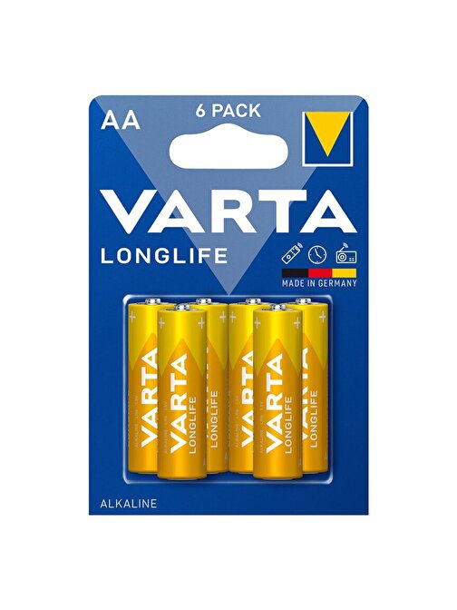 Varta Longlife Alkalin Kalem AA Pil 6 lı Paket