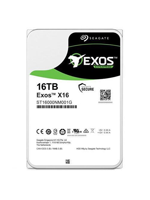 Seagate 16TB EXOS ST16000NM000J 3.5 256MB 7200RPM SATA3 NAS Sabit Disk