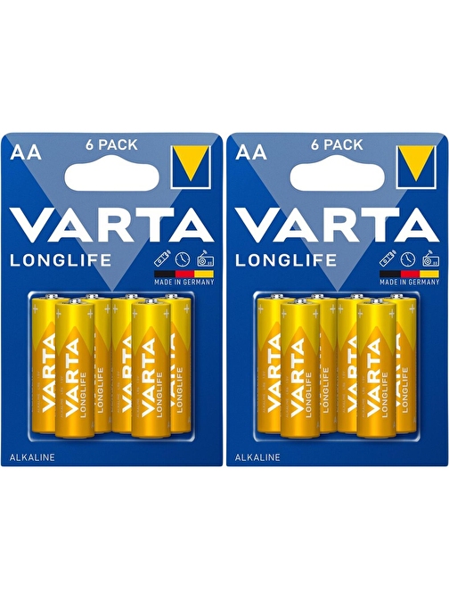 Varta Longlife Alkalin Kalem AA Pil 12 Adet