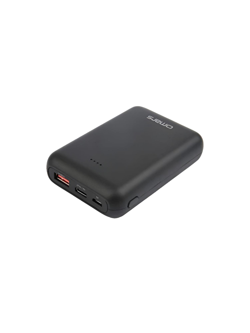 Omars 10000 mAh PD 20W Mini Powerbank Çift Çıkışlı Type-C & USB-A Siyah