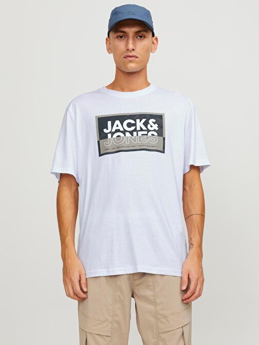 Jack&Jones O Yaka Beyaz Erkek T-Shirt 12253442