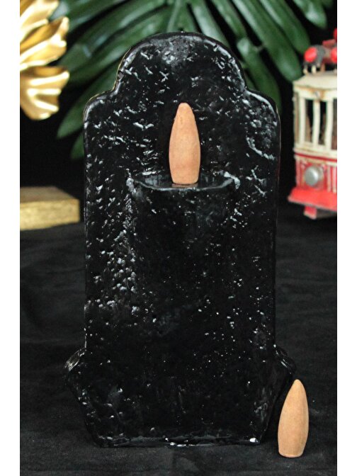 Tütsülük Geri Şelale Akışlı Aslan Model Siyah Rose Gölgeli & 1 Adet Konik Tütsü Hediye