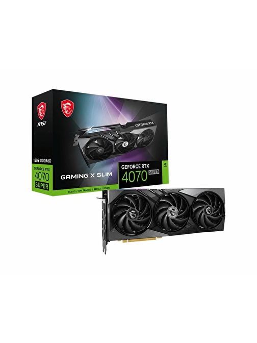 MSI RTX4070S SUPER 12G GAMING X SLIM 12GB Geforce RTX4070S GDDR6X 192bit HDMI 3xDP 16x Ekran Kartı