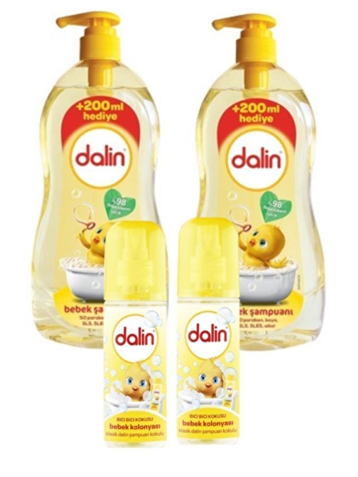 Dalin Bebek Şampuan 900 Ml  X 2 Adet + Bıcı Bıcı Kolonya X 2 Adet