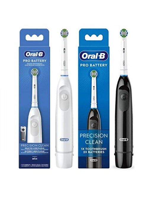 Oral-B Pro Battery Precision Clean Siyah + Beyaz Diş Fırçası Seti