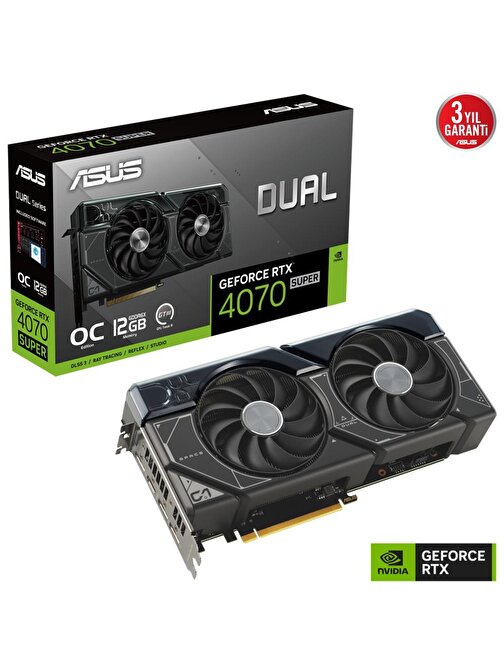 Asus Dual GeForce RTX4070S Super OC Edition DUAL-RTX4070S-O12G 12GB GDDR6X 192Bit Nvidia Ekran Kartı