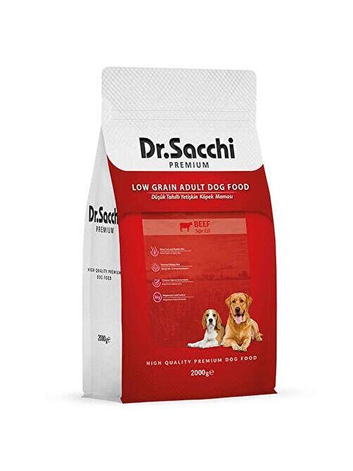 Dr.sacchi Premium Düşük Tahıllı Sığır Etli Yetişkin Köpek Maması 2 Kg