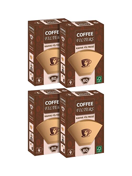 Coffee Filters Kahve Filtresi 80 Adet X 4 Adet