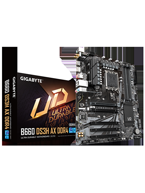 GIGABYTE B660-DS3H-AX B660 DDR4 (Vga Yok) GLan 2.5G ATX HD DP TYP-C M2 WIFI BT 5*EX16 1700p Anakart