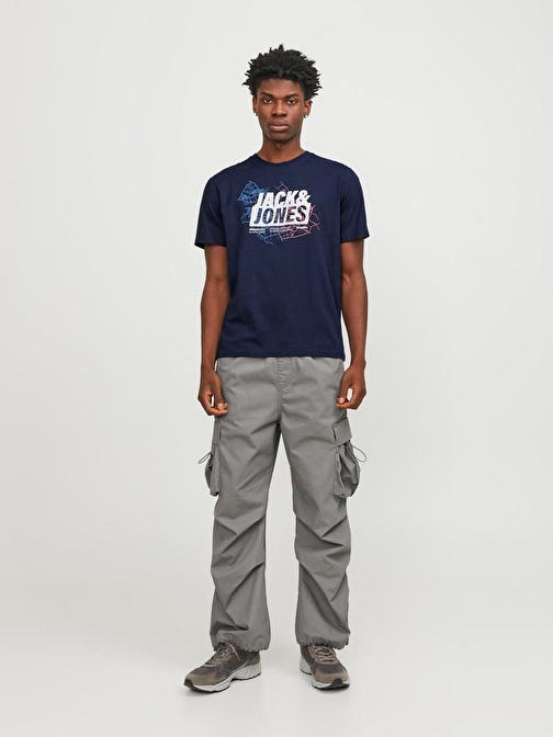 Jack&Jones O Yaka Standart Kalıp Lacivert Erkek T-Shirt 12252376