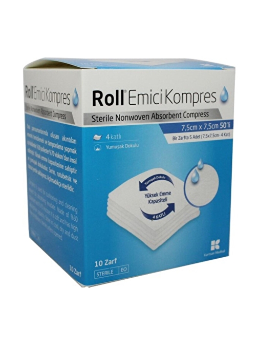 ROLL EMİCİ KOMPRES 7,5cm x 7,5cm 50 Lİ