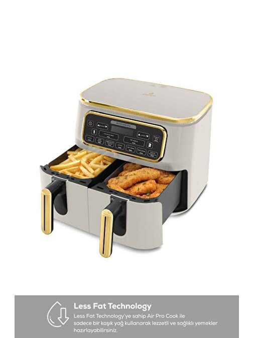 Karaca Air Pro Cook Duo Tandır XXXL 4+4 Litre 8 Kişilik Stargold Airfryer