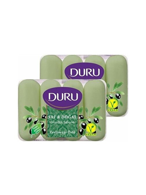 DURU SAF DOĞAL ZEYTİNYAĞI ÖZLÜ SABUN VEGAN 4*70 GR X 2 ADET