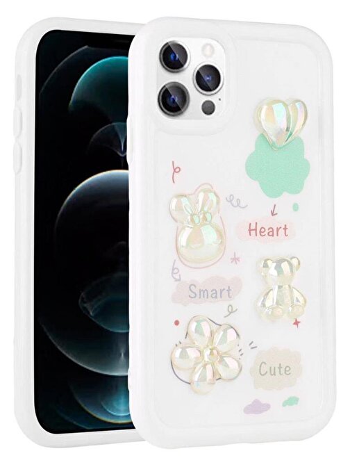 Musal iPhone 12 Pro Uyumlu Kılıf Kabartma Figürlü Parlak Toys Silikon Kapak