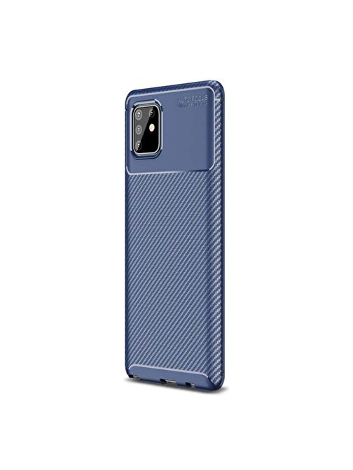 Teleplus Samsung Galaxy Note 10 Lite Kılıf Negro Karbon Dokulu Silikon Siyah  Nano Ekran Koruyucu