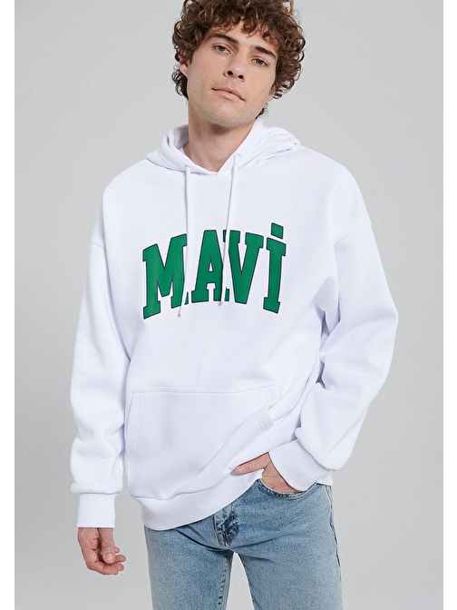 Mavi - Mavi Logo Baskılı Beyaz Sweatshirt 067149-620