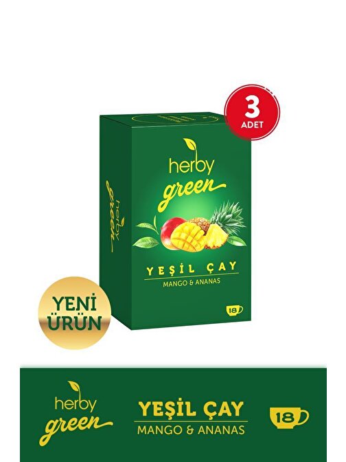 Herby Yeşil Çay Mango Ve Ananas x 3 adet