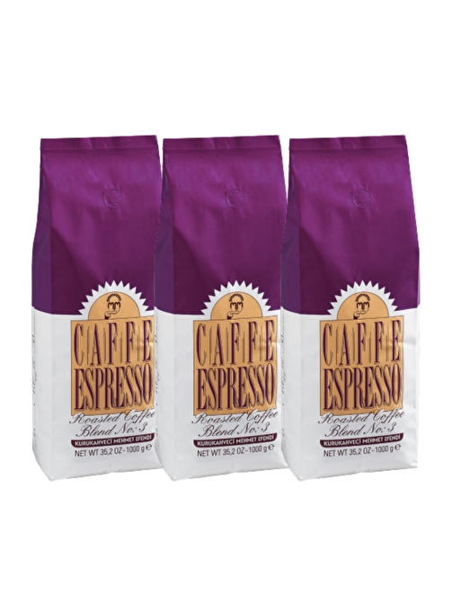 Mehmet Efendi Kurukahveci Caffe Espresso Blend No:3 1 Kg 3 Adet