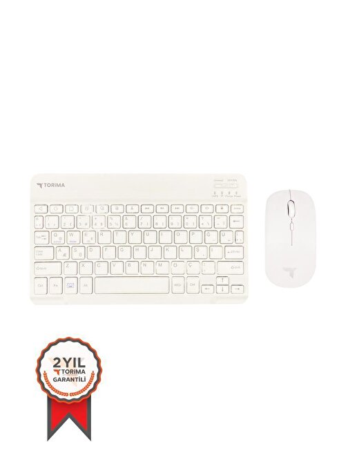 TORİMA Beyaz TMK-04 Kablosuz Klavye Ve Mouse Seti