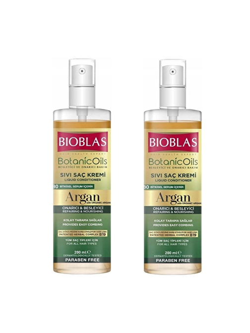 Botanic Oil Argan Yağlı Sıvı Saç Kremi 200 Ml 2 Adet