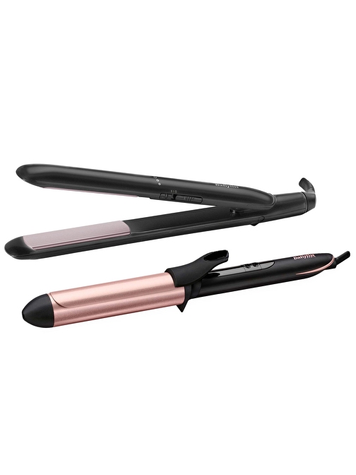 Babyliss C452E Rose Quartz 32MM Tong Saç Maşası ve ST241E Smooth Ceramic 230 Saç Düzleştirici Set